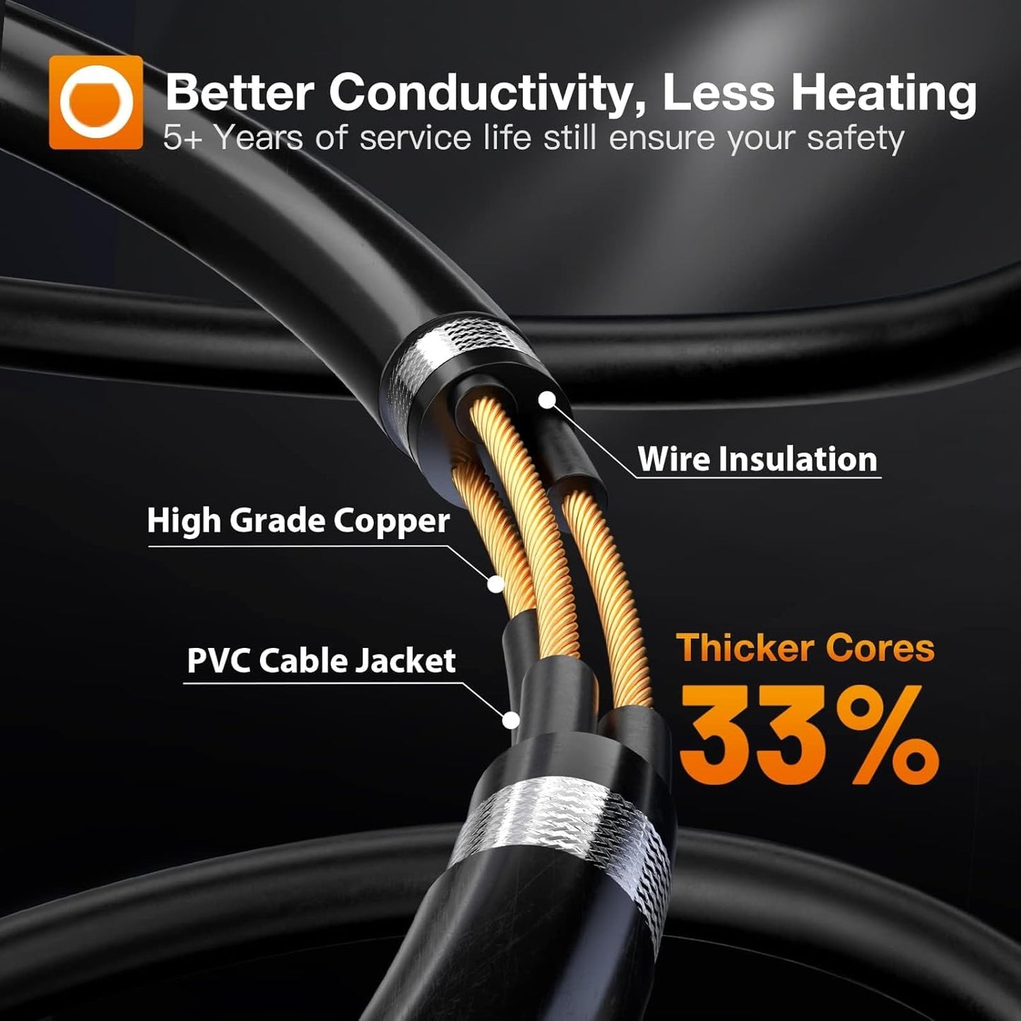 Addlon - Cable de extensión para exteriores de 25 pies, impermeable, 16 AWG 3 puntas