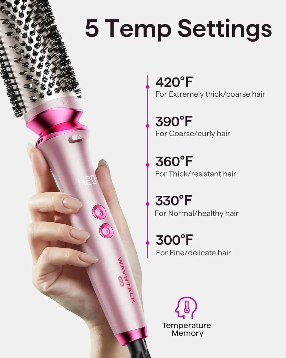 Wavytalk Heatwave Pro - Cepillo Térmico Iónico Rosa
