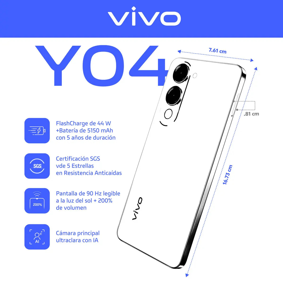 Vivo Y04 256GB 4GB Negro Jade