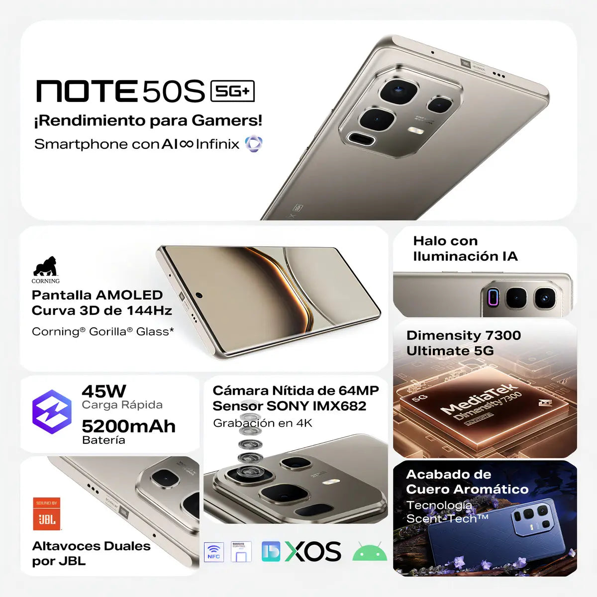 Infinix Note 50s 5g Ai Phone Pantalla 3d Curvada Morado
