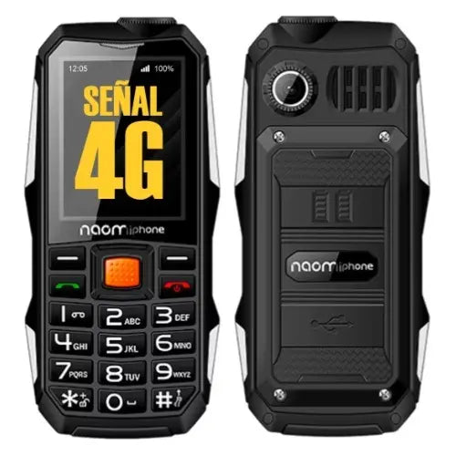 Celular Naomi NP6800 4G Negro, de uso rudo