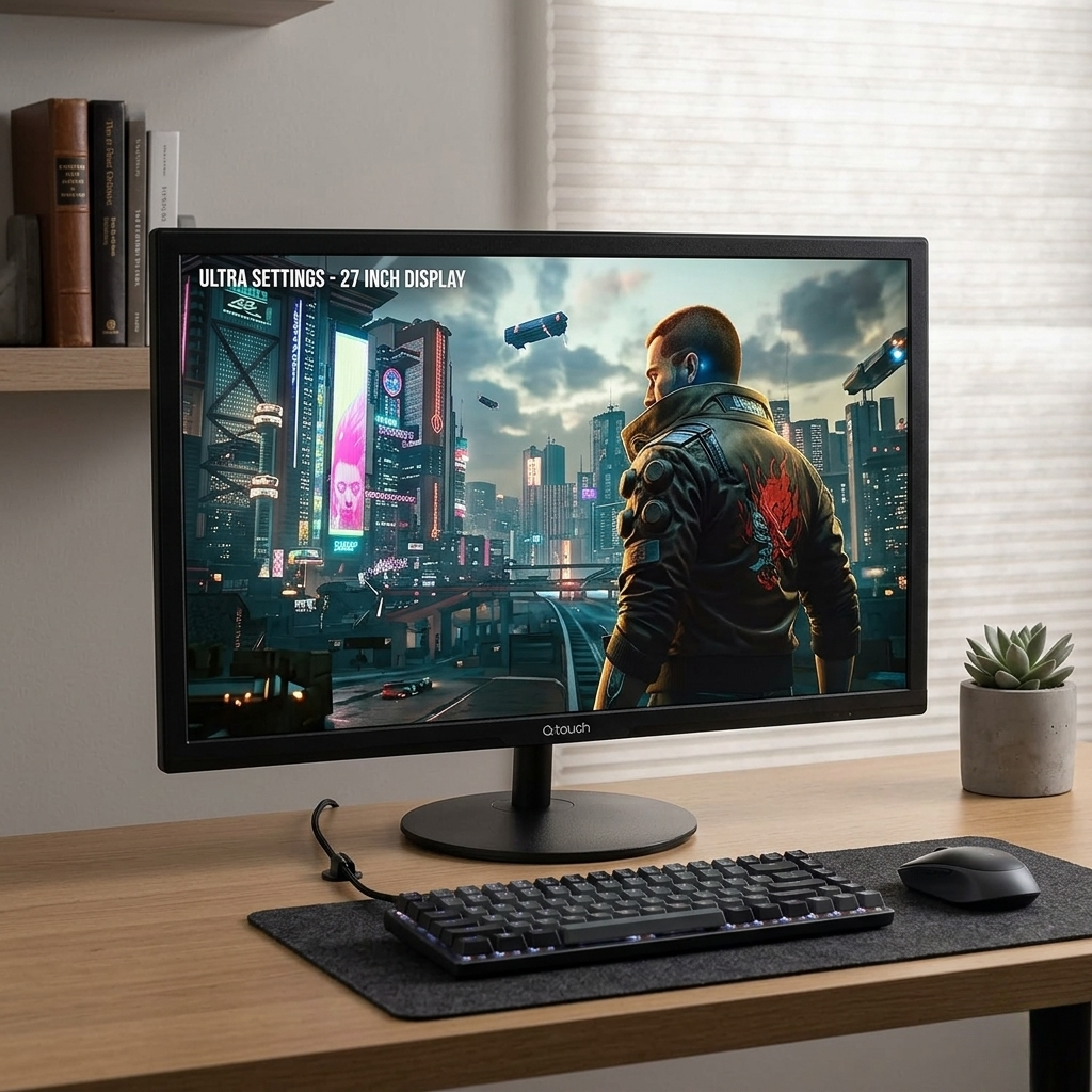 Monitor Q-Touch Slim LED 27" Pulgadas negro